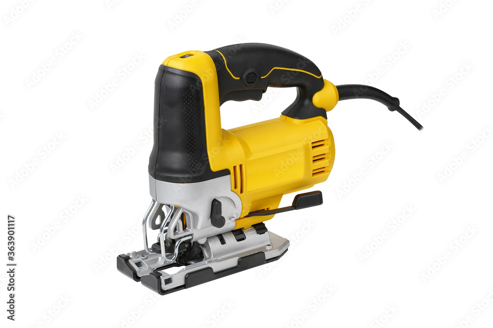 Power tool .Electric jig saw machine isolated on white background