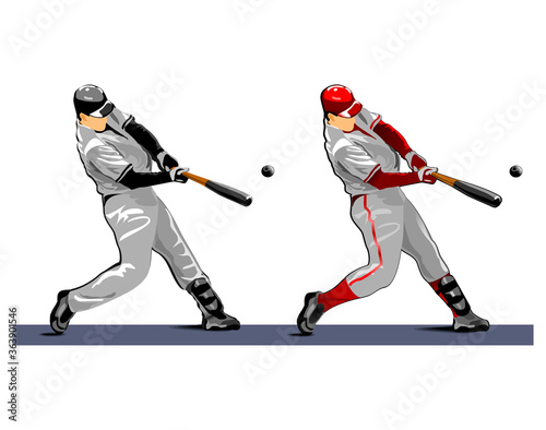 baseball player hitting ball