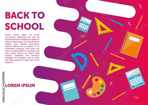 Back to School and Education Template Banners Set. Modern Flat Style Design Vector Illustration of Brand Identity for Knowledge Knowledge Science University and College Promotion. Colorful Pattern