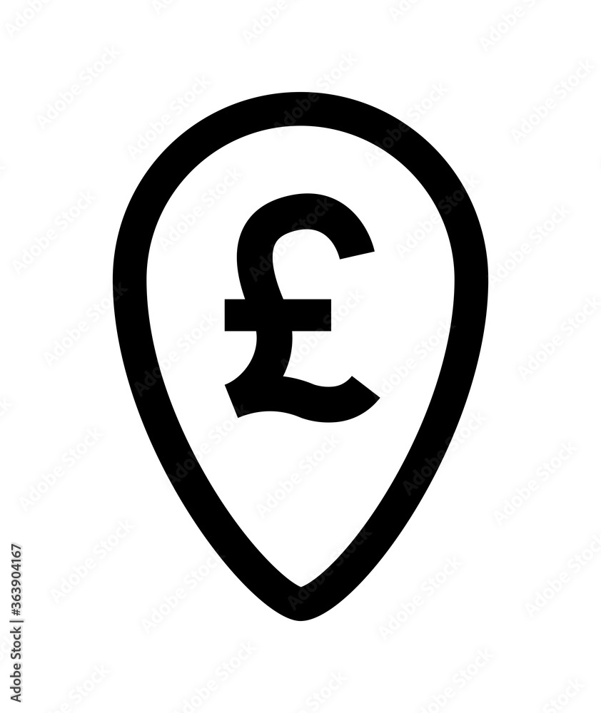 pound currency symbol in pin point for icon isolated on white, pound money for app symbol, simple flat pound money, currency digital pound coin for financial concept pound currency symbol in pin point for icon isolated on white, pound money for app symbol, simple flat pound money, currency digital pound coin for financial concept