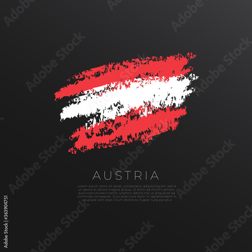 National flag in grunge brush stroke isolated on black background : Vector Illustration