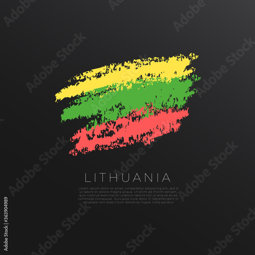 National flag in grunge brush stroke isolated on black background : Vector Illustration