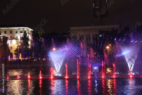 bright firework in river during Independence Day celebration