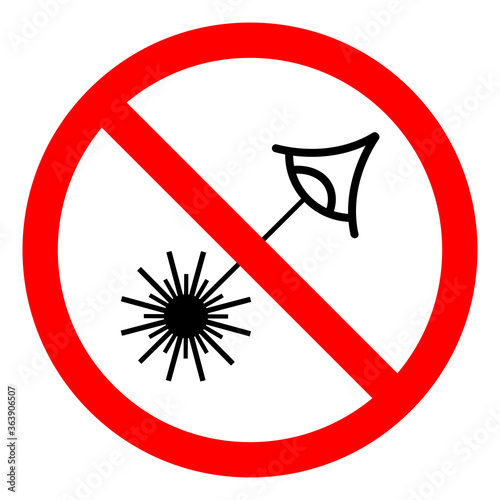 Laser Shoot Eye Hazard Symbol Sign ,Vector Illustration, Isolate On White Background Label. EPS10