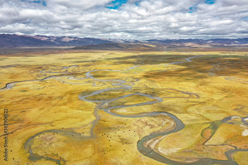 The first bend of the Yellow River 9 in Zoigê County autumn of Northwest China
