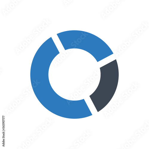 Pie analysis icon (vector illustration)