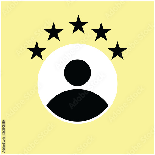 Customer experience or 5 star satisfaction rating line art vector icon for review apps and websites, Can be used for Web, Mobile, Infographic and Print. EPS 10 Vector illustration. 