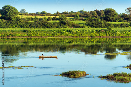 Scenic view of holy river Narmada at Sardar Nagar, Madhya Pradesh, India.