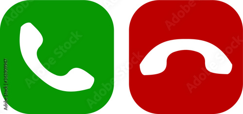 Two handset buttons based on a rounded rectangle. Application interface graphic elements