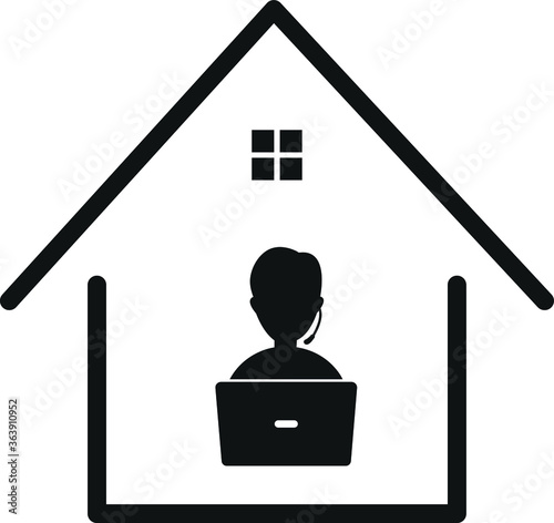 work from home icon. stay at home icon