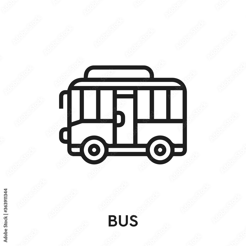 bus vector icon. transportation sign symbol. Modern simple icon element for your design	