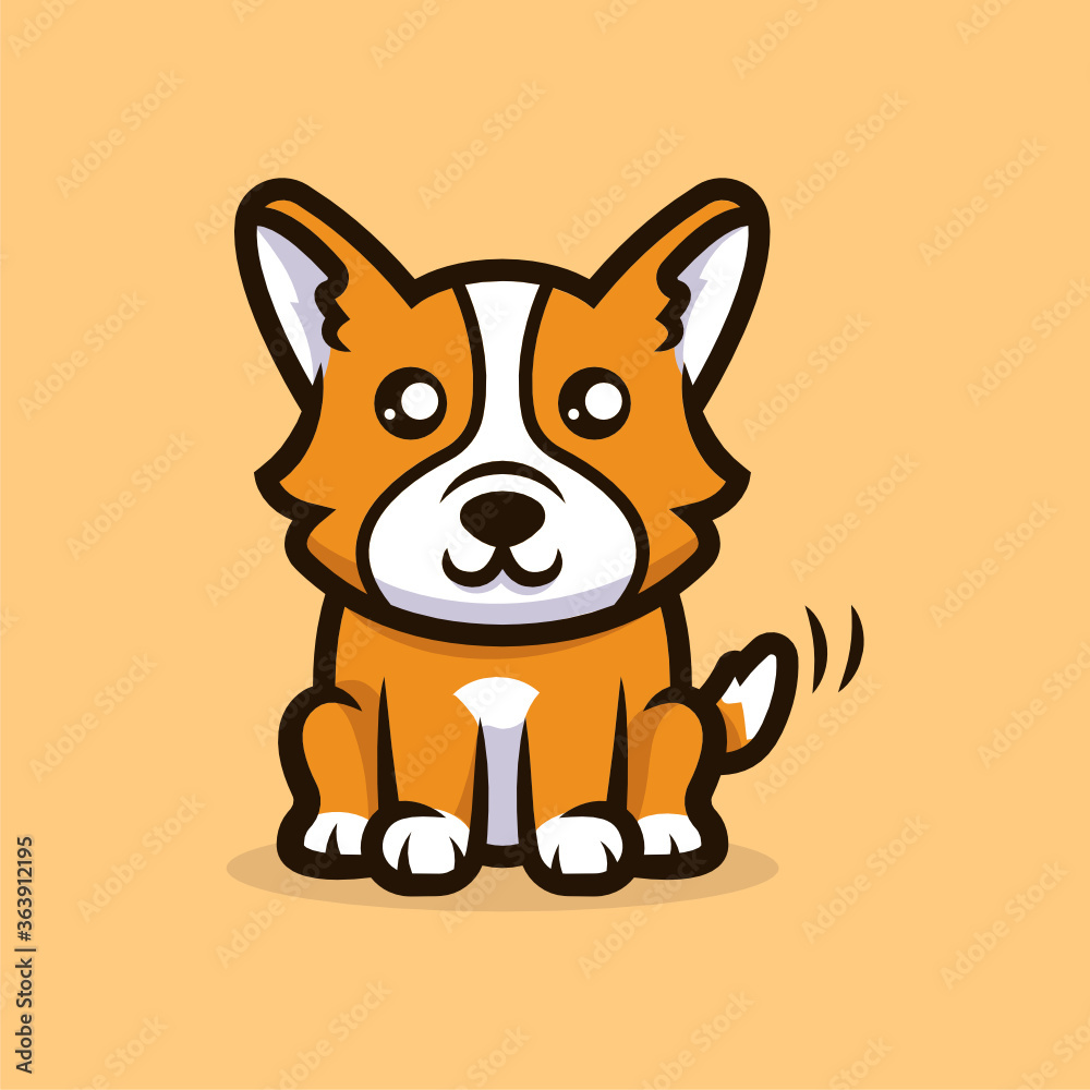 Cute corgi dog mascot illustration vector Cute corgi dog mascot illustration vector
