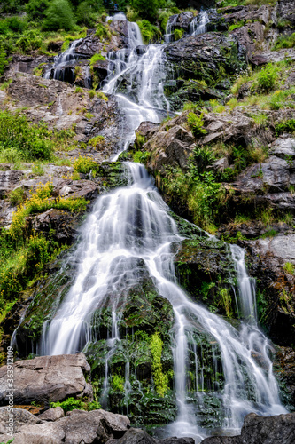 view of the waterfalls in Todtnau in the Black Forest region of Germany in summer