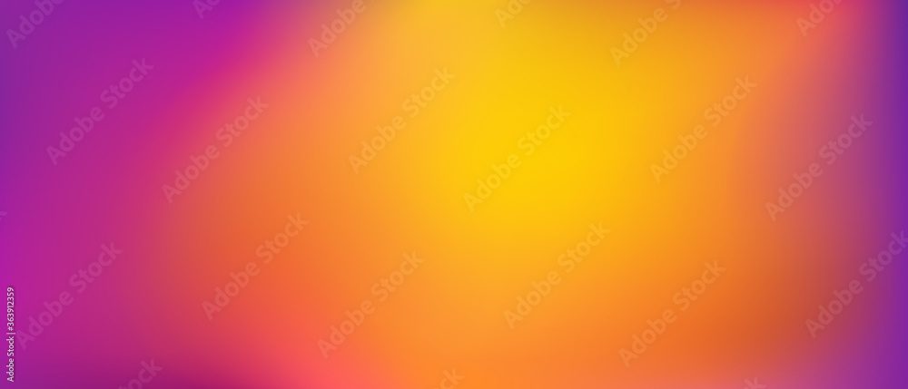 Abstract Blurred orange magenta purple yellow background. Soft gradient backdrop with place for text. Vector illustration for your graphic design, banner, poster, website