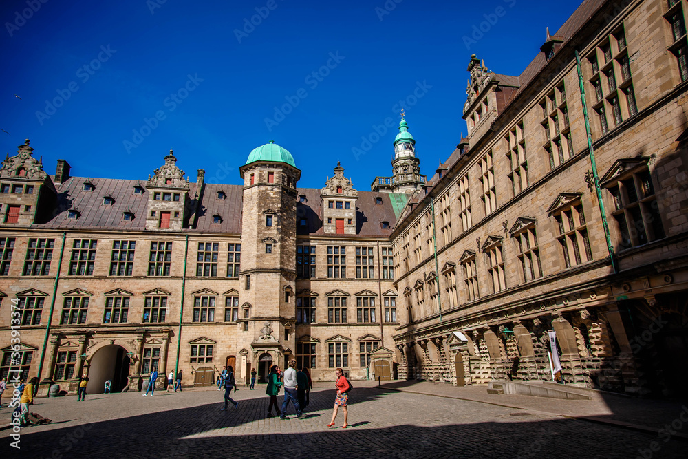 Fototapeta premium Kronborg castle the Helsingor (Elsinore) town, Denmark