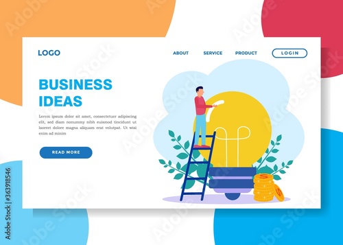 Vector illustration of a business concept, entrepreneurs with bright ideas in running a business.