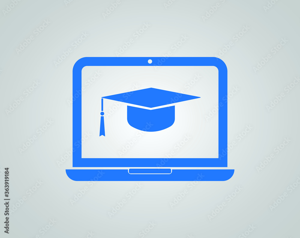 online education icon. graduation icon.(blue version) online education icon. graduation icon.(blue version)