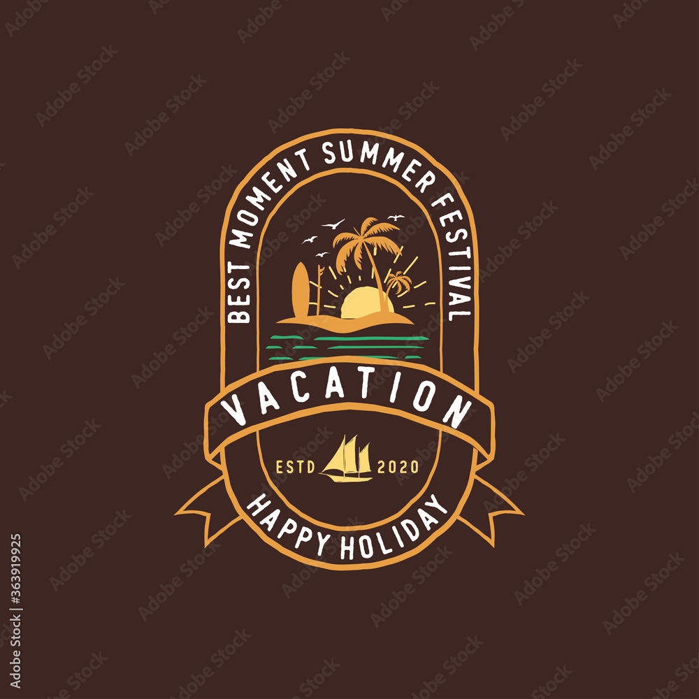 Obraz premium summer holiday badges labels, emblems and logo