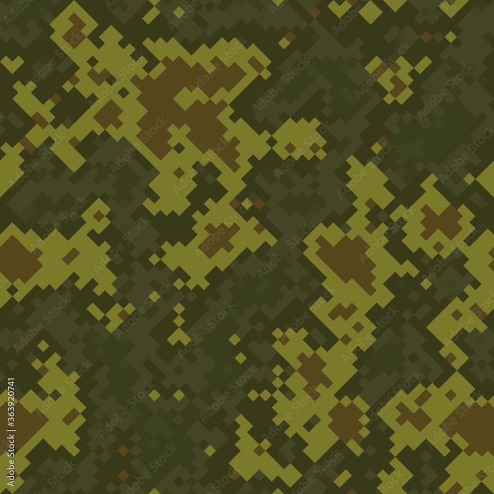 Seamless digital woodland pixel camo texture vector for army textile print Seamless digital woodland pixel camo texture vector for army textile print