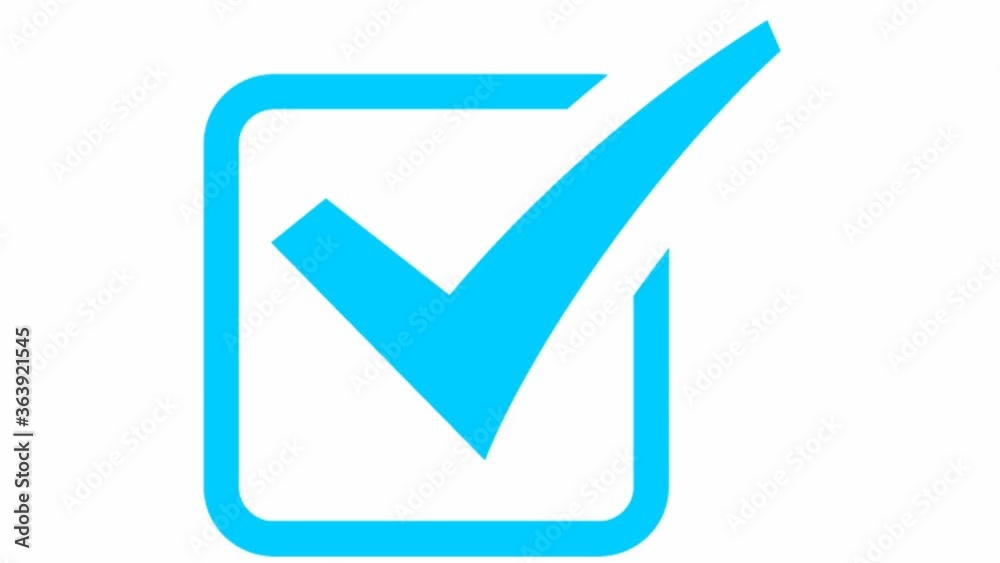 animation of checkmark icon. Check, tick; yes; vote 4k video animation of checkmark icon. Check, tick; yes; vote 4k video