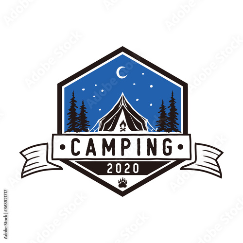 Set of camping and outdoor logo