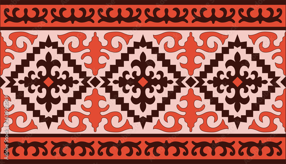 Kazakh nomadic tribes on background