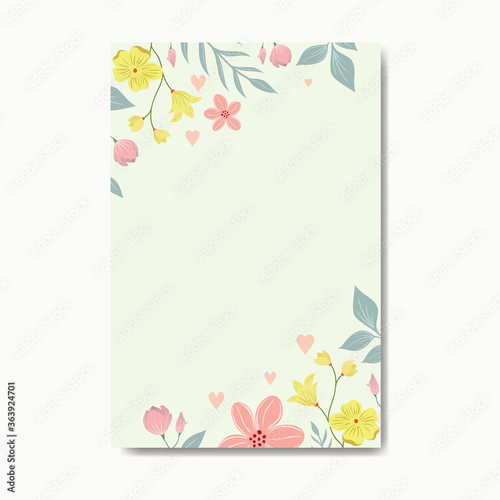 Colorful floral background with flat design