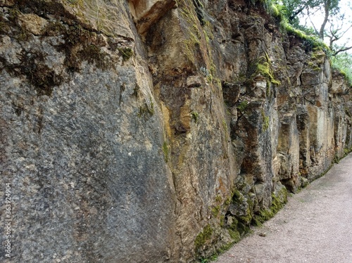 Vezac, France - July 3, 2020: Beautiful grey stone from the mountain of Périgord photo