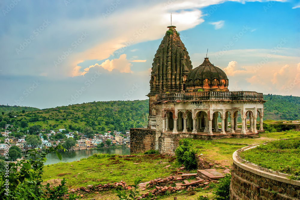 Temple view, inside of Narsinghgarh Fort,Narsinghgarh (near Bhopal), Madhya Pradesh, India.