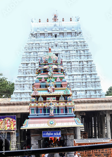 Detail Work In Gopuram, Hindu Temple of Arunachalesvara in Thiruvannamalai, Tamil Nadu, India. photo
