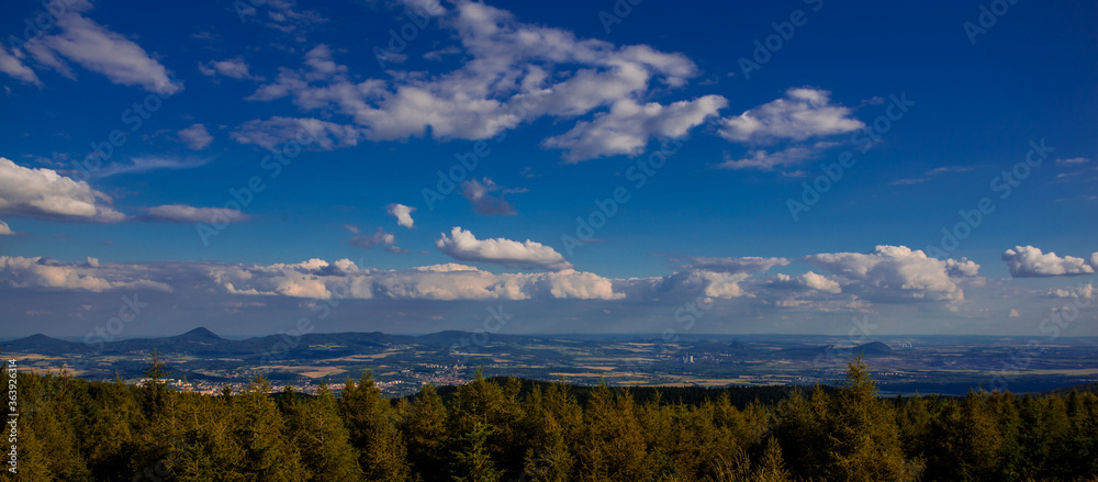 nice panorama nature view to hills in bohemia Czech republic