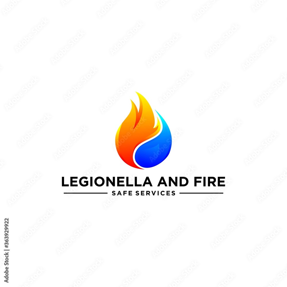 design fire water logo template design fire water logo template