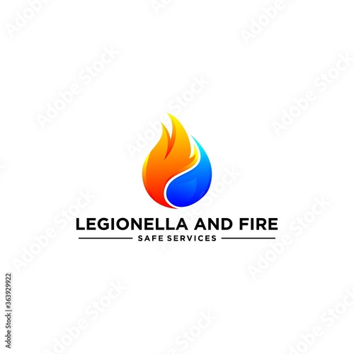 Fototapeta Naklejka Na Ścianę i Meble -  design fire water logo template
