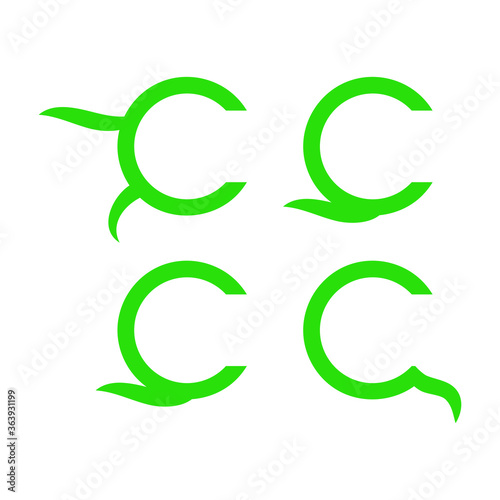 Abstract vector letter c logo. letter c icon set