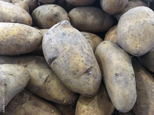 Brown potatoes placed as a background image