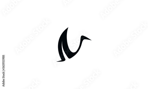stork and leaf logo design