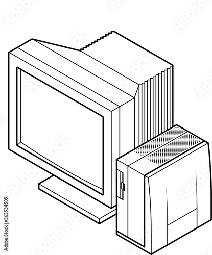 An old vintage/retro obsolete computer.