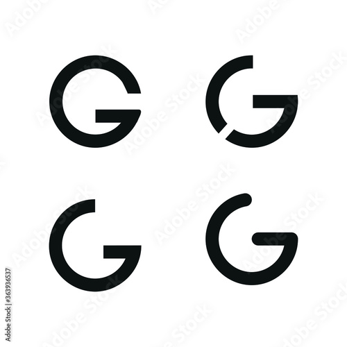 Letter G logo Set. Letter g icon. Stock illustration
