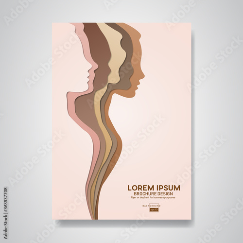 Evolution and change of a woman.Concept of body care.