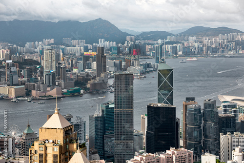 Bird s eye view of the city of Hong Kong  China