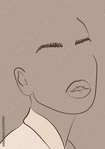 Abstract woman portrait fac...