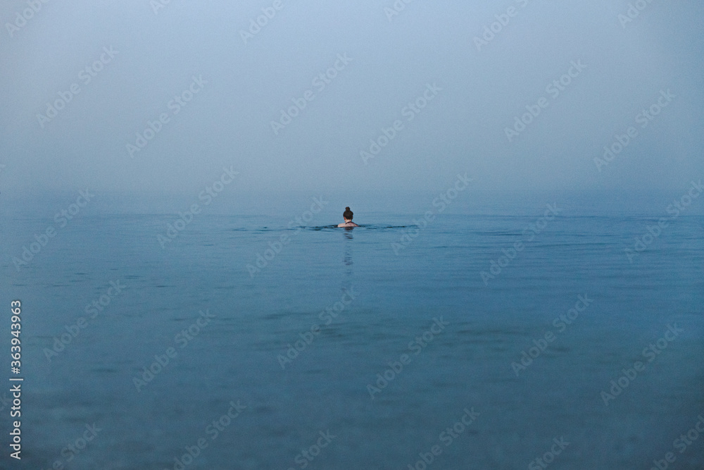 girl swimming in the sea
