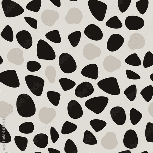 Simple black shapes background. Abstract seamless pattern.