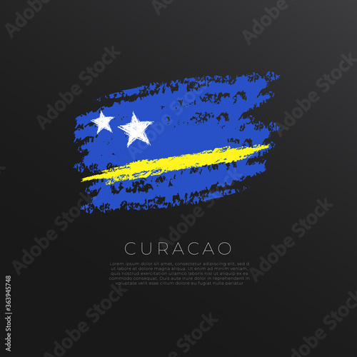 National flag in grunge brush stroke isolated on black background : Vector Illustration