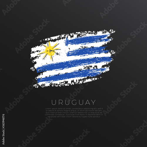 National flag in grunge brush stroke isolated on black background : Vector Illustration