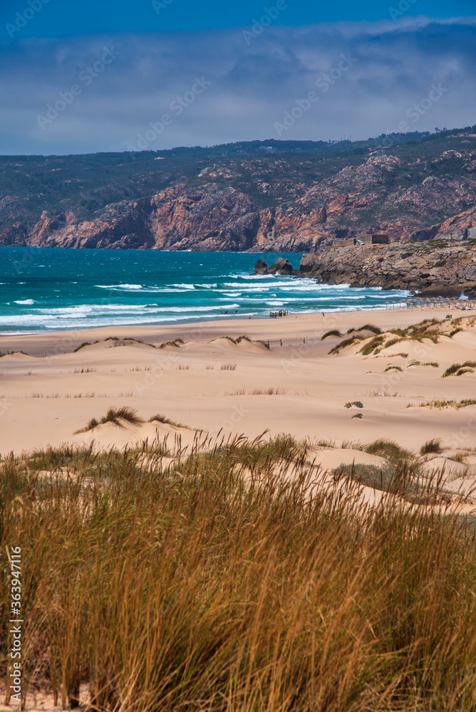 view of the Guincho beach in Cascais view of the Guincho beach in Cascais