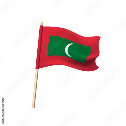  Vector Maldives flag on a white background.