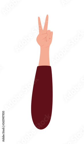peace and love hand design of Hippie art and creative theme Vector illustration