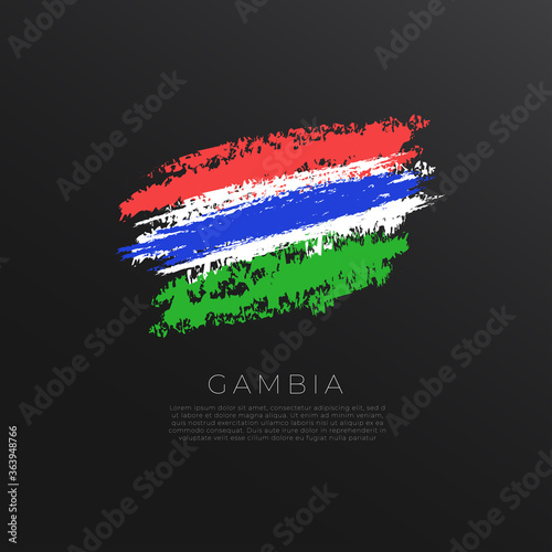 National flag in grunge brush stroke isolated on black background : Vector Illustration