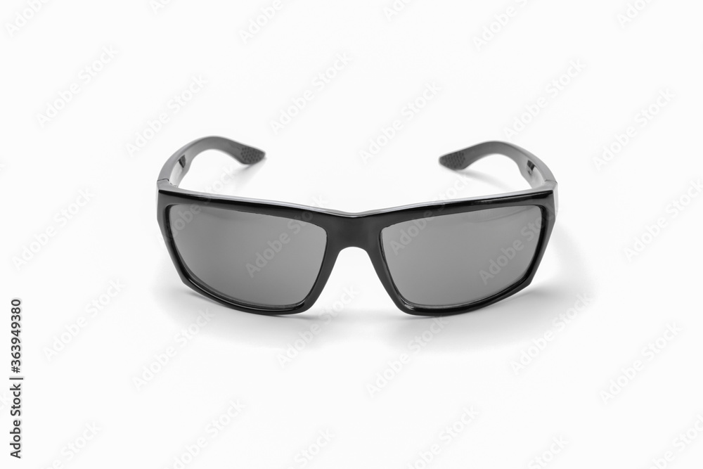 black sunglasses on a white background isolate